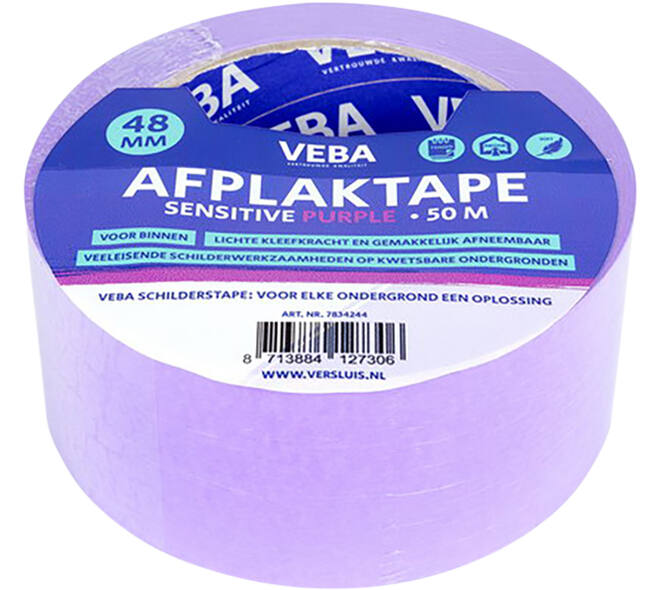 Afplaktape voor gevoelige ondergronden – 48 mm x 50 m
